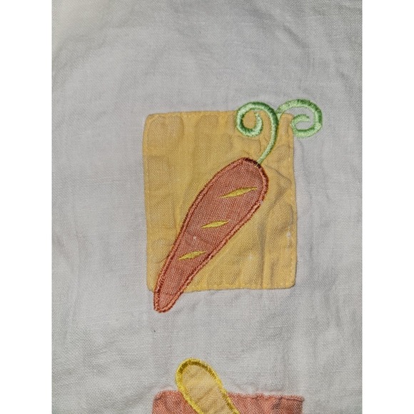 Vintage Linen Shirt Focus USA Button Front Women's XL Garden Patches Embroidered - Picture 6 of 16